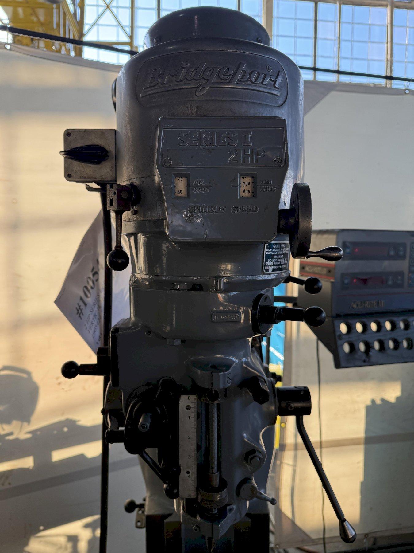 Bridgeport #Series-I, vertical mill, 9" x42" table, 2 HP, 60-4200 RPM, 2-Axis Acu-Rite IIII digital read out - Image 4