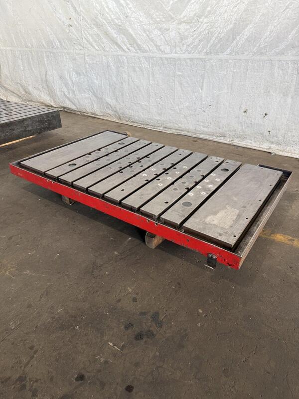 72" L x 42" width x 6" H, T-slotted bolster plate, 9 T-slots - Image 2