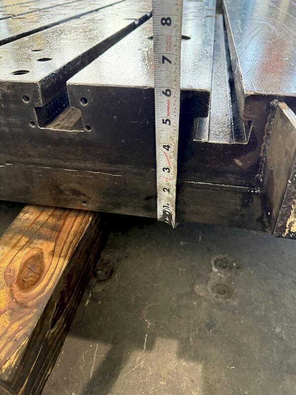 72" L x 42" width x 6" H, T-slotted bolster plate, 9 T-slots - Image 4