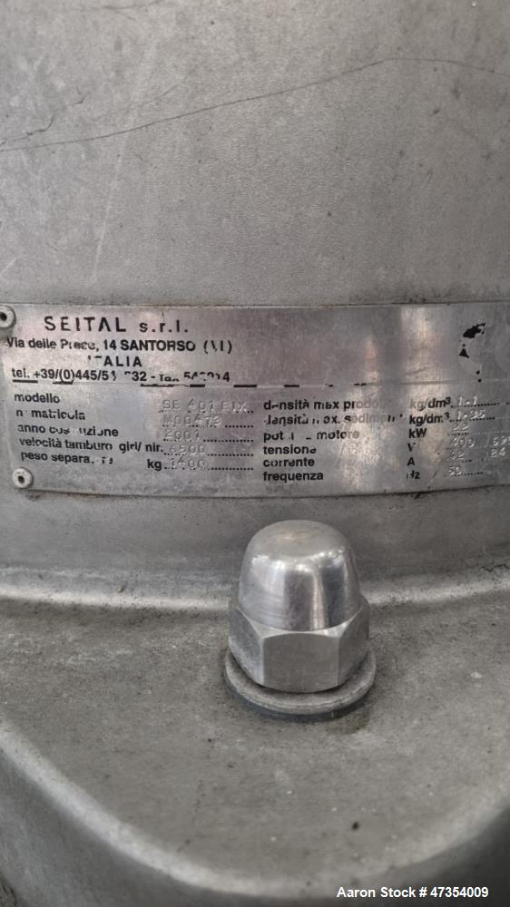 Seitel #SE-401-EIX, Desludger Disc Centrifuge, liquid/solid separation, 22 kW, 400 V, 2001 - Image 4