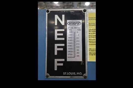 4.5 Ton, Neff, 4-post hydraulic press, 6" stroke, 16" daylight, 34" x24" bed, 2" cylinder diameter - Image 5