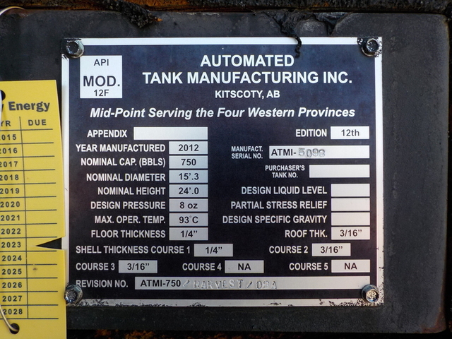 750 bbl Storage Tank, Automated Tank Manufacturing - Image 3