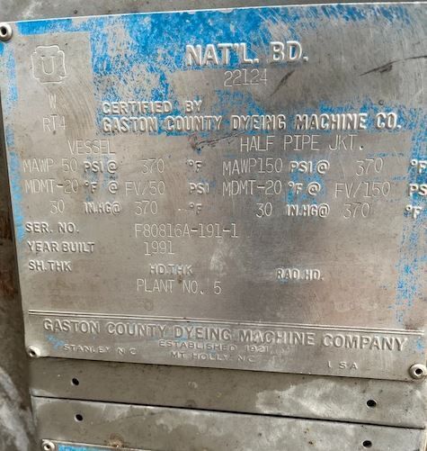 Rosenmund, 8 square meter nutsche filter, 304 Stainless Steel, 20 HP main drive, hydraulic pack, 1991 - Image 6