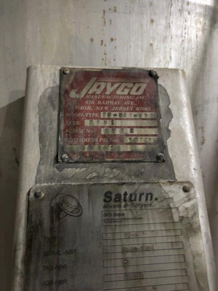 212 cu.ft. Jaygo #DF6000-VD2, nauta mixer/dryer, 304L Stainless Steel, conical orbital screw, 20 HP, 2001 - Image 9