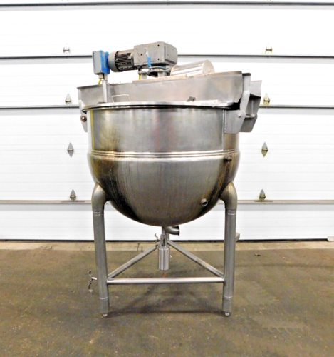 200 gallon Hamilton, Stainless jacketed mixing kettle, 2 HP, 1730 RPM, 48" dia. x 36" deep - Image 1