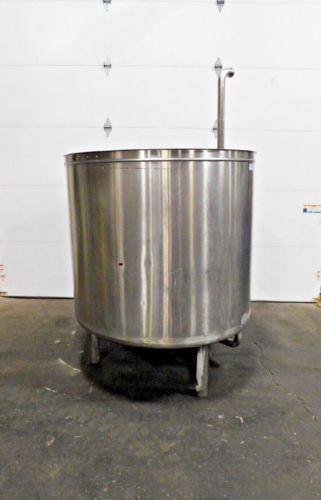 300 gallon Stainless Steel open top tank, 48" diameter, 38" straight wall, (2 available) 2" outlets - Image 1