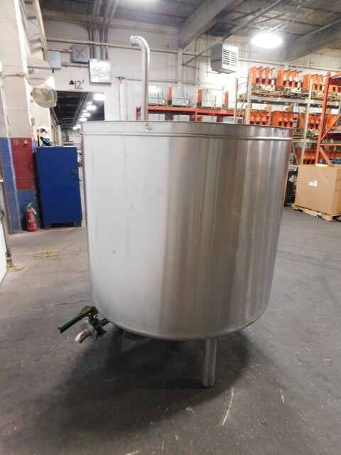 300 gallon Stainless Steel open top tank, 48" diameter, 38" straight wall, (2 available) 2" outlets - Image 3
