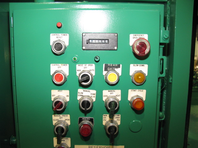 393 Ton, Slabside press, 27" x 24", 22" daylight, 16" stroke, 20" dia.ram, 10 HP, Tenor 763 PLC, #1812 - Image 4