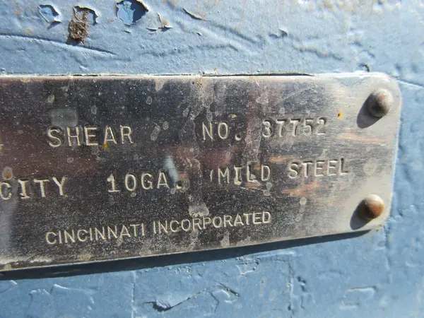 10 gauge x 4' Cincinnati #1804, Shear - Image 5