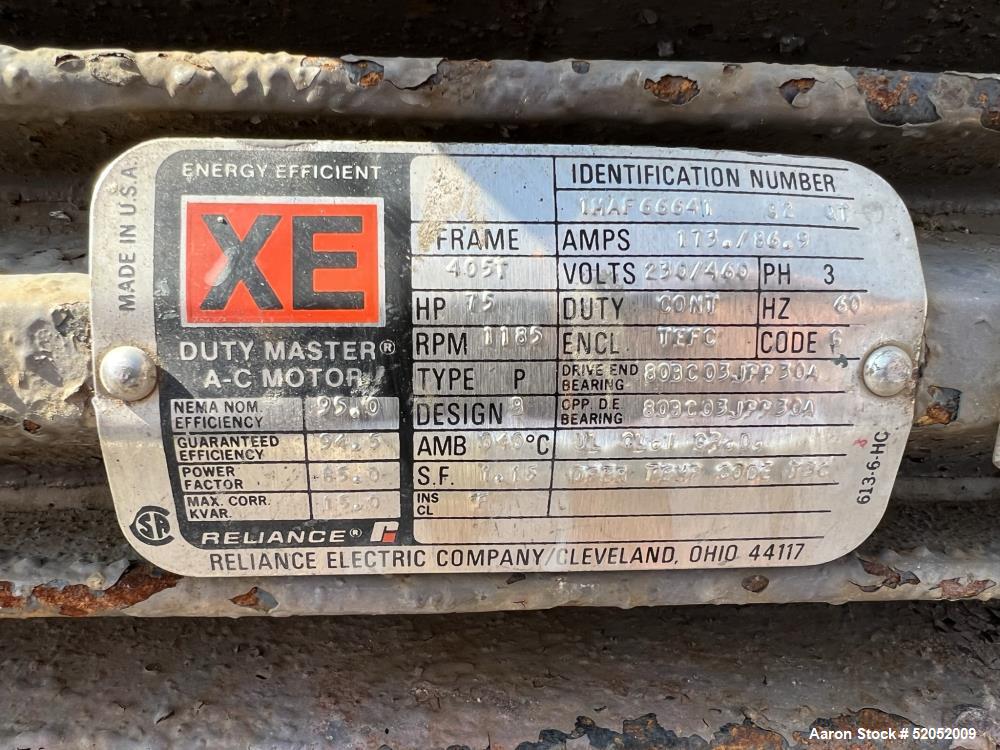 650 cfm, Nash #CL-703/4, Carbon Steel liquid ring vacuum pump, 4" inlet, 3" outlet, 75 HP, 1185 RPM, 230/460 - Image 9
