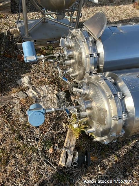 49.7 gallon Brighton Corp., Stainless Steel vertical reactor, 20" diameter x 36" straight side, 25/FV psi @ - Image 3