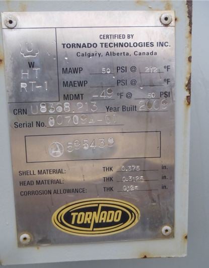 59.2" X 12' Flare Knockout Drum 50 bbl 50 PSI - Image 3
