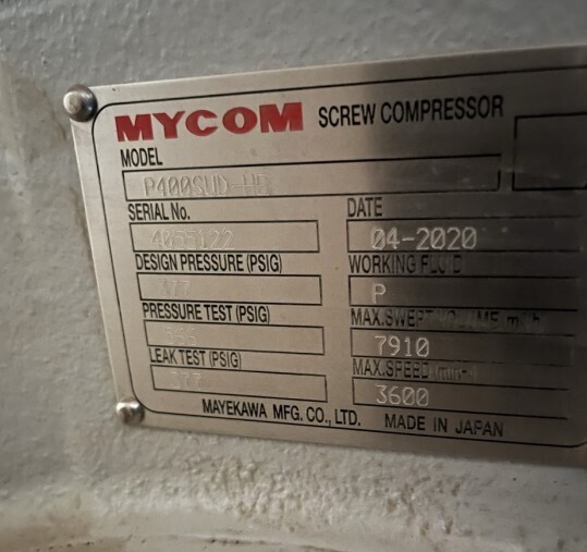 400 HP Mycom #400SUD-HE, screw compressor, 2019 - Image 5