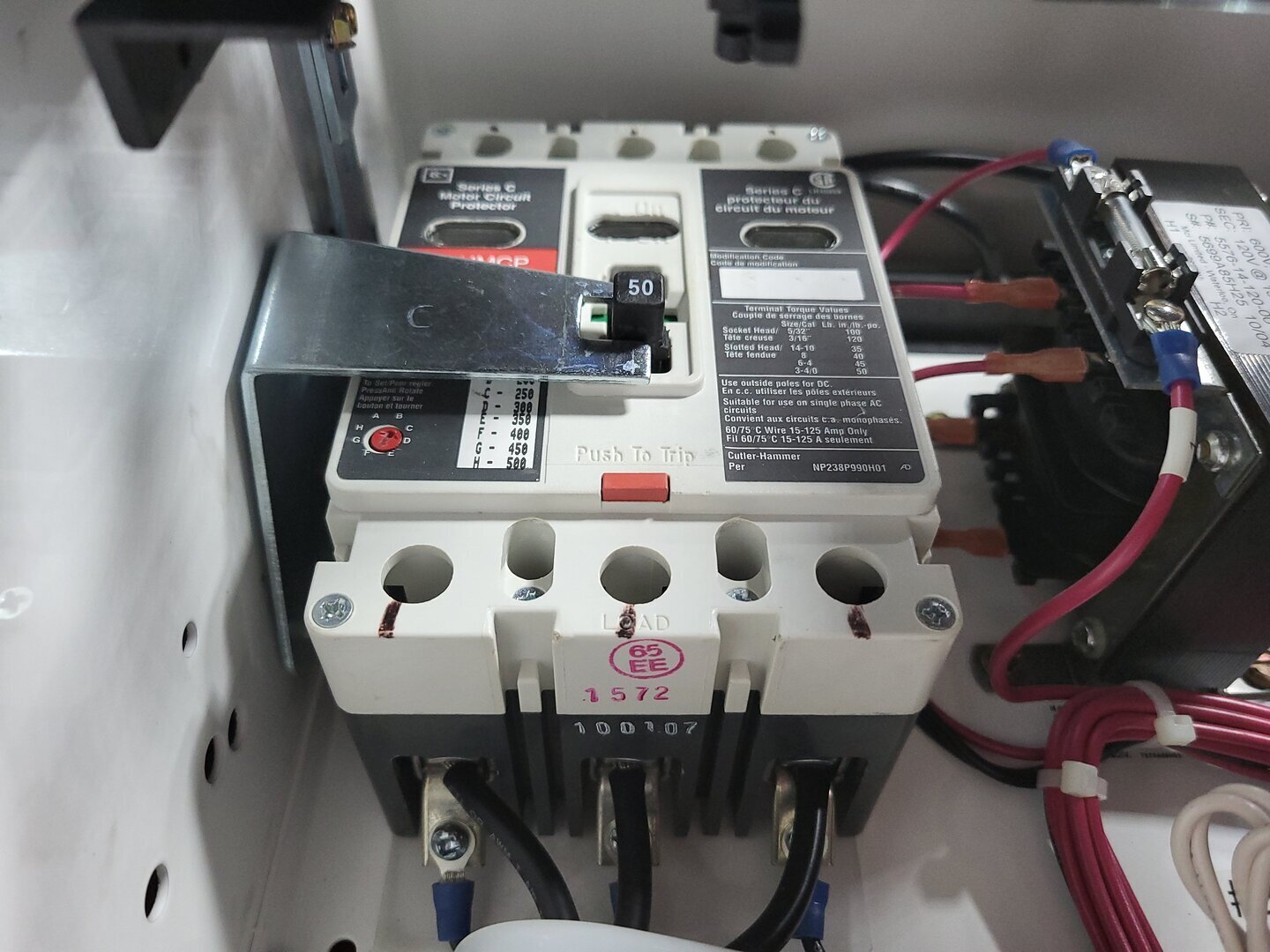 Eaton Cutler-Hammer, FVNR Starter size 2, 15 HP, 600 Volts, 50 amp, 3 phase, like new - Image 7