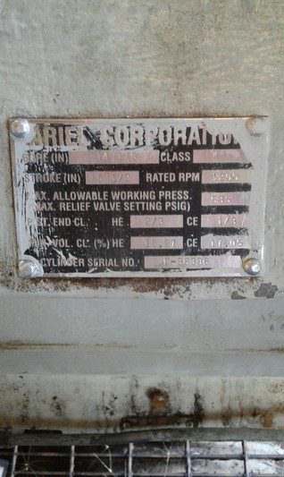 1176 HP Ariel #JGK/4, reciprocating compressor, 3-stage, Waukesha L5790GL NG engine, 1997 - Image 7