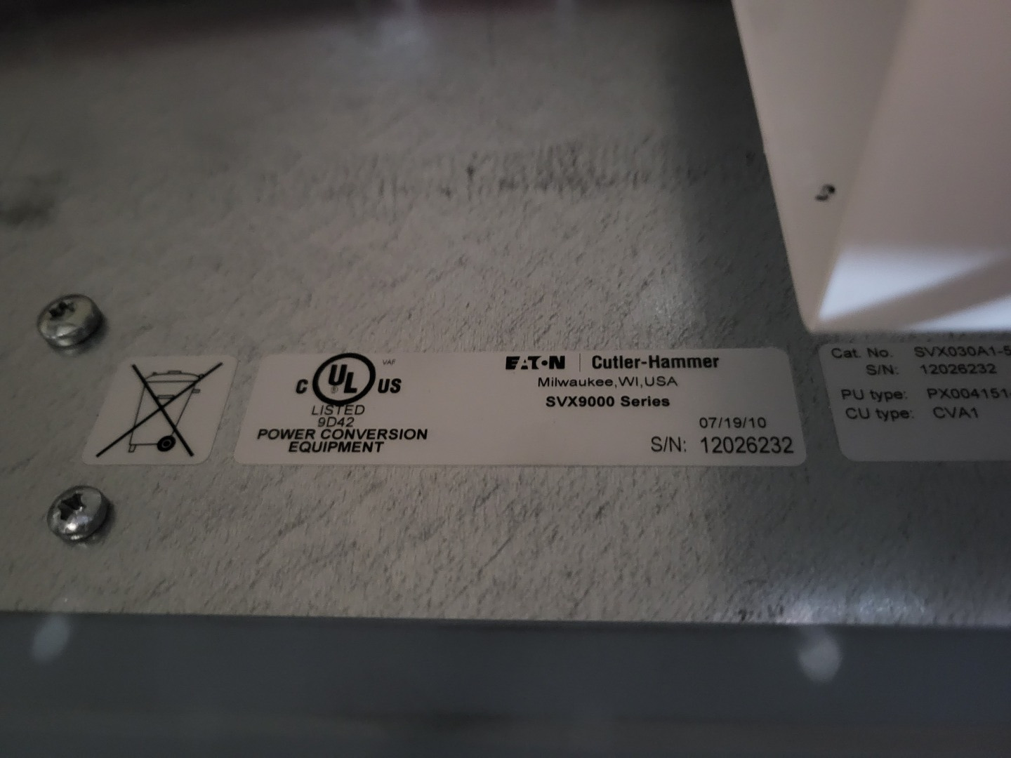 3 HP Eaton, SVX030A1-5A4N1, variable frequency drive, 600 Volts, like new - Image 3
