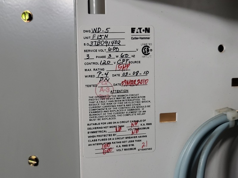 15 HP Eaton, SVX010A1-5A4N1, variable frequency drive, 600 Volts, 18 amps, like new - Image 2
