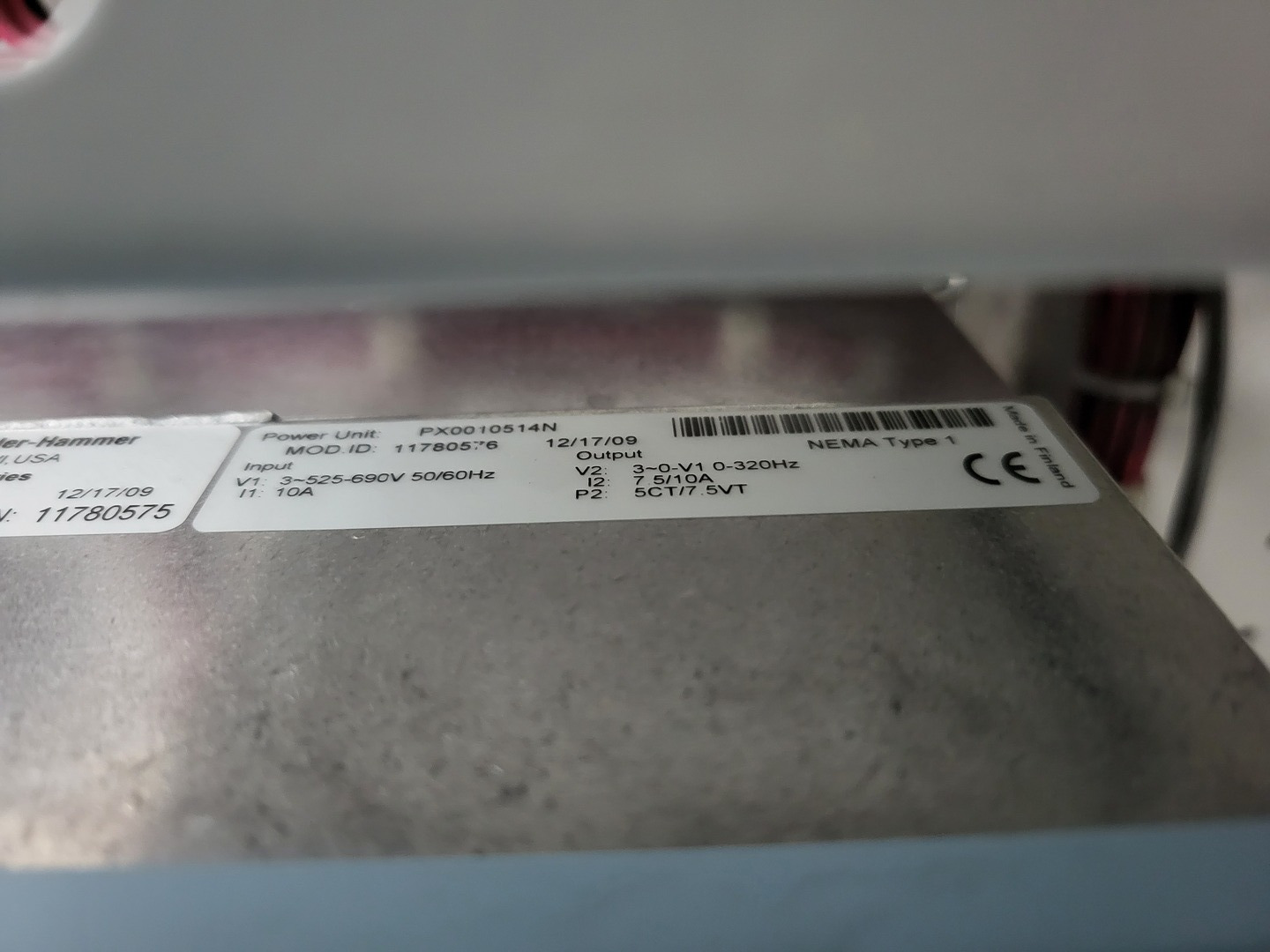 7.5 HP Eaton, SVX005A1-5A4N1, variable frequency drive, 600 Volts, 10 amps, like new - Image 7