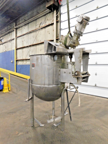 225 gallon Lee #225-A10T1, Stainless kettle with top agitation mixer, 42" ID, 28" straight side, 2003 - Image 5