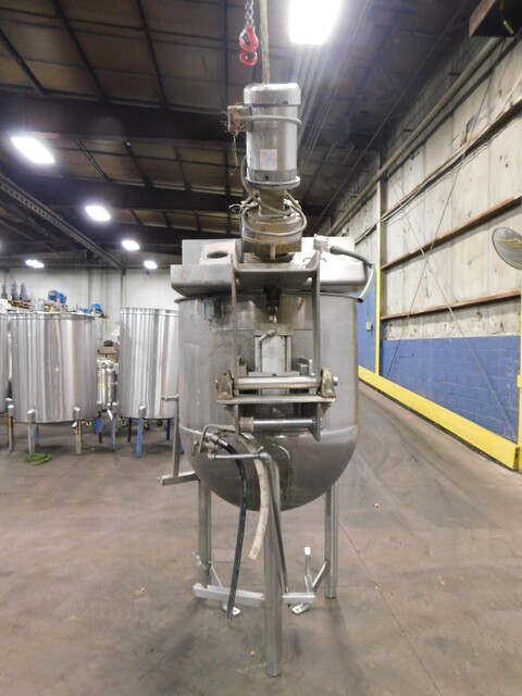 225 gallon Lee #225-A10T1, Stainless kettle with top agitation mixer, 42" ID, 28" straight side, 2003 - Image 6
