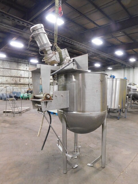 225 gallon Lee #225-A10T1, Stainless kettle with top agitation mixer, 42" ID, 28" straight side, 2003 - Image 7