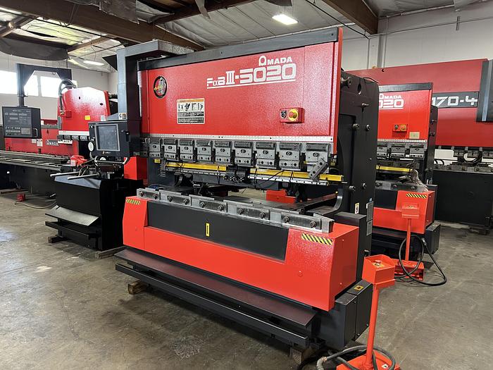 55 Ton, Amada #FBD-5020NT, CNC press brake, 6.8'OA, 59.84" between housing, 3.9" stroke, 15.75" throat - Image 3