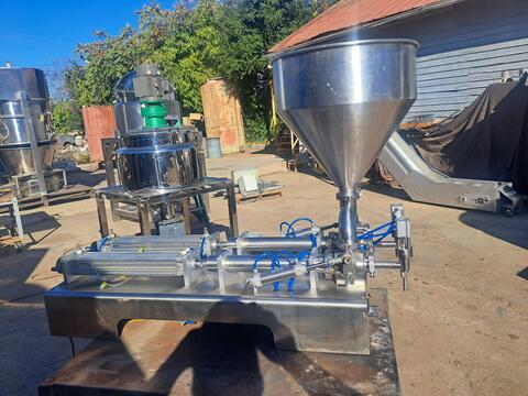 double head pneumatic piston filler machine #g2wgd, 110 V., 50-500ml fill range - Image 1