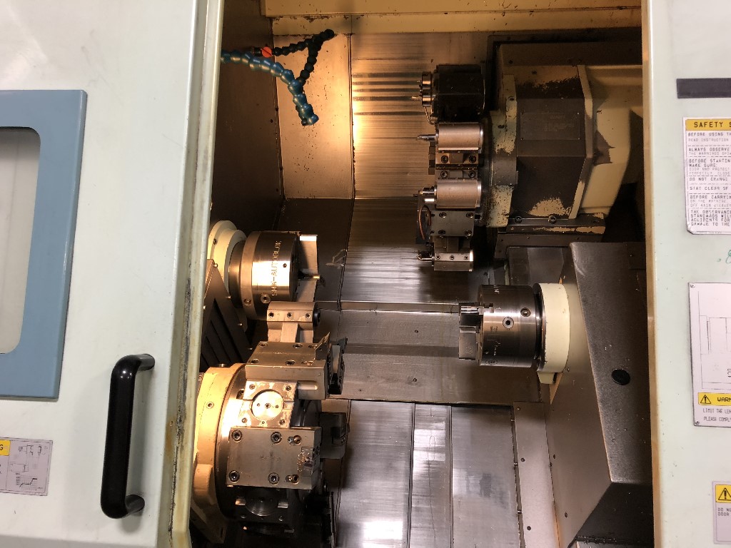 Eurotech #710SLL, 8" chuck, 2.7" bar, 27.5" centers, 7.87" dia., 11.81" lgth, A2-6, GE Fanuc 18i-T, twin - Image 3