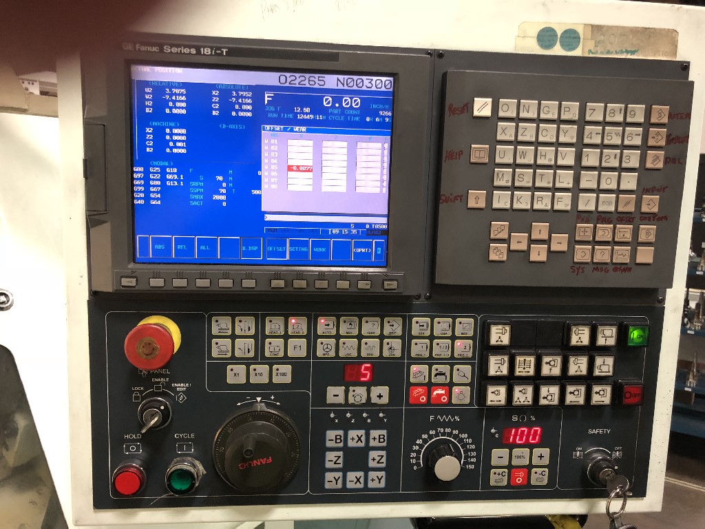 Eurotech #710SLL, 8" chuck, 2.7" bar, 27.5" centers, 7.87" dia., 11.81" lgth, A2-6, GE Fanuc 18i-T, twin - Image 4