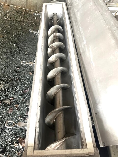 6" diameter x 7' long, Stainless Steel U-Trough Spiral Flight Screw Auger Conveyor, 3" dia. Shaft - Image 6