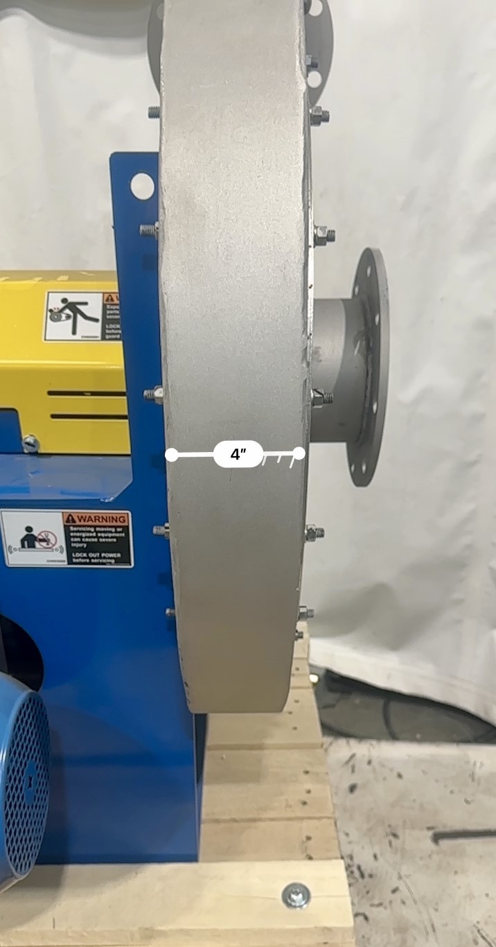 Industrial Air Technologies #PB-2006-60/D-9R-90-CCW, fan, Stainless Steel, 6" dia. inlet/outlet, 11" flanges - Image 8