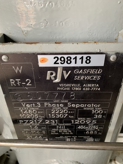 16" Sweet Vertical Separator 3 Phase, 140 psi - Image 9