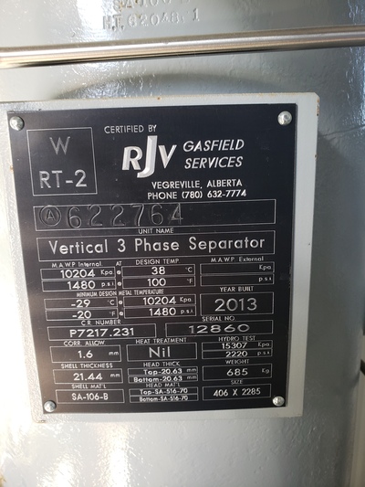16" Sweet Vertical Separator 3 Phase, 1480 psi - Image 6