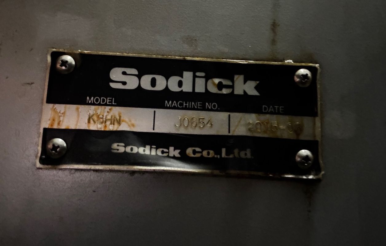 Sodick #K3HN, CNC Electrical Discharge Machine drill, LK20 Control