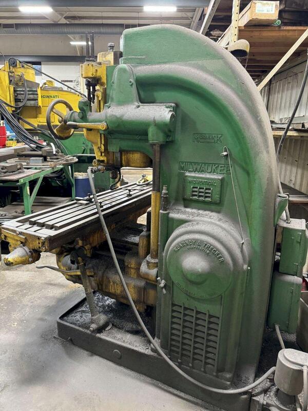 Milwaukee #K-3, vertical milling machine, 12" x56" table - Image 3