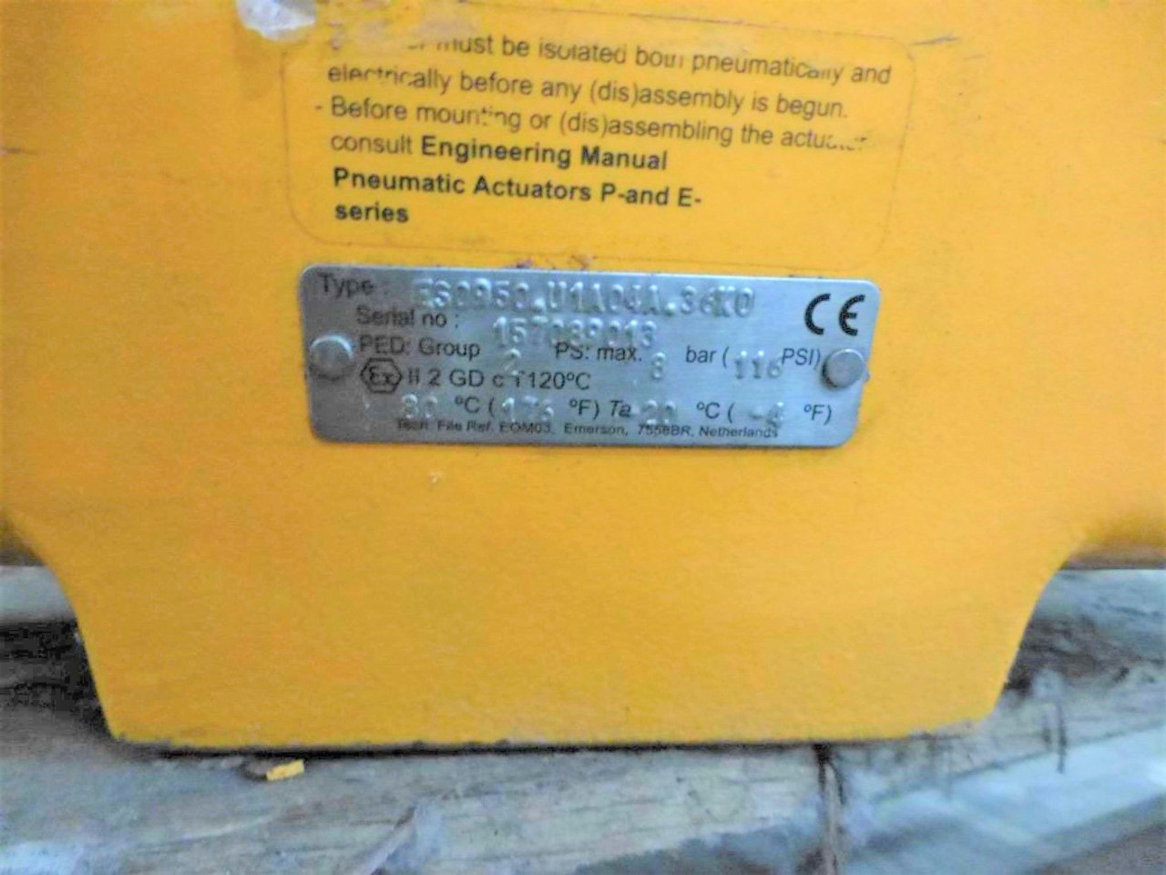 12" Erdmann ED0600.U1A00A.27KO, butterfly valve with air actuator, 116 psi, surplus - Image 7