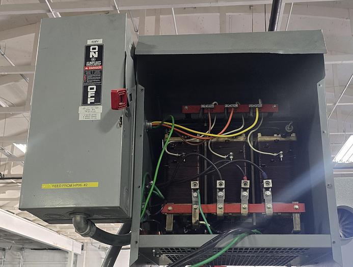 45 KVA 480 Primary, 208Y/120 Secondary, HPS NMK045KB, transformer, 3-phase, NEMA 3R, 150°C, General Electric - Image 3