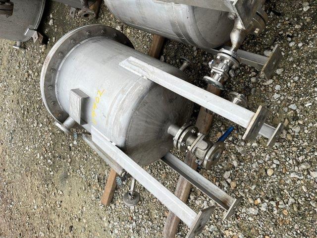 53 gallon Alloy Fabricators, 304 Stainless Steel tank with internal coils, flat flanged top, dished bottom - Image 1