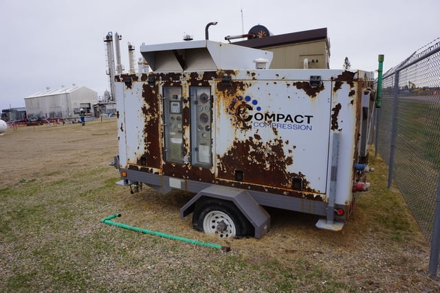40 HP Gardner Denver #E12, rotary vane compressor, 1-stage, 2250 RPM, GM 3.0L NG engine, 2009 - Image 1