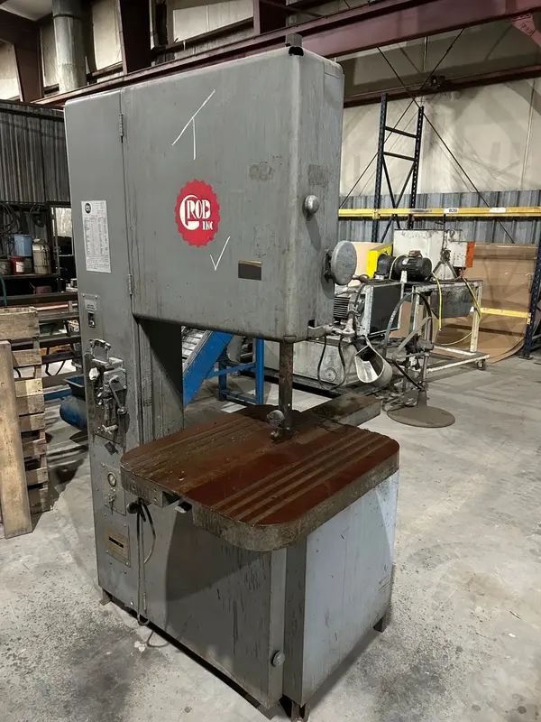 24" x 12" Grob #4V-24, vertical band saw, 3 HP, 1" x 177" blade, 40-5000 FPM, 24" x28" tilt table, 1973 - Image 1