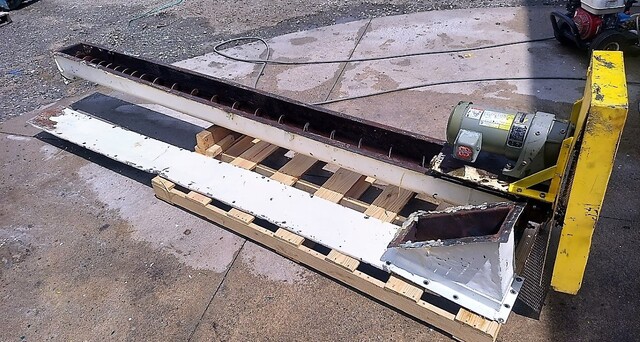 6" diameter x 10' long, Screw conveyor with 2 HP drive, Carbon Steel, variable pitch - Image 1