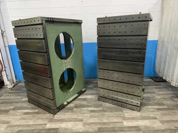 36" x 71-3/4" x 45" Drilled & tapped angle plates, cast iron construction, pair - Image 1
