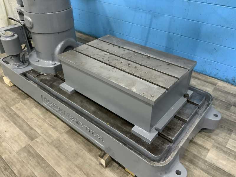 4' -11" Carlton #1A, radial arm drill, 54" x36" T-slotted base, power elevation & clamping, 5 HP - Image 5