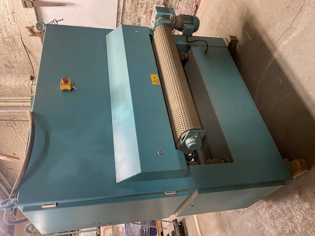 44" Butfering #ECO-111-E, Wide Belt Sander, single belt, dedusting brush, 1997 - Image 7