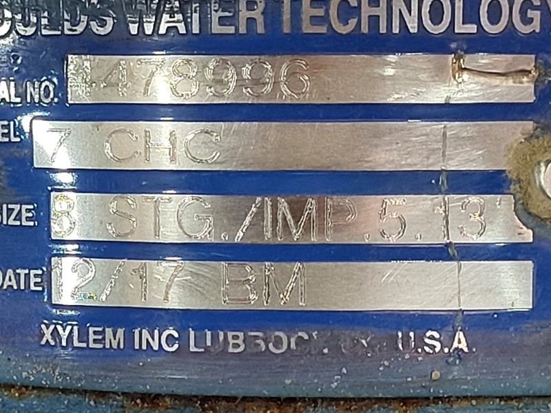 Goulds Water Technology #7CHC, submersible vertical turbine pump, 415 psi, 1700 RPM, 2017 - Image 2