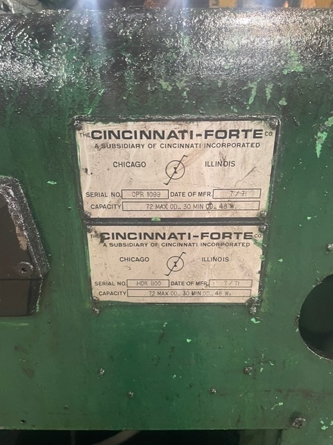 40000 lb. Cincinnati Forte, mandrel uncoiler, 72" outside dimensions, 20" ID, 4 leaf mandrel design, sliding - Image 3