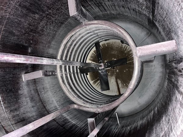 1000 gallon Alloy Fabricators, 304 Stainless Steel reactor w/coils, 5' dia. x 6' straight side, dished top & - Image 5