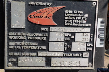 36" x 55' Corlac Industries, horizontal free water knockouts, 100 psi, 212°F, 2000 - Image 10