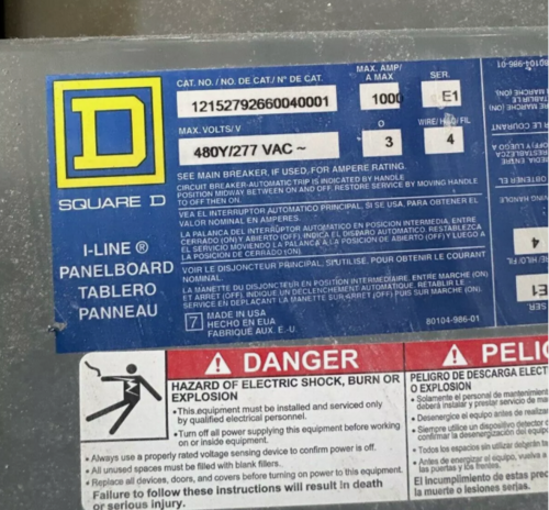 1000 Amp. Square D, I-Line panelboard, 277/480 Volts, 3 phase, 4W, indoor encl 72 cir MCB - Image 5