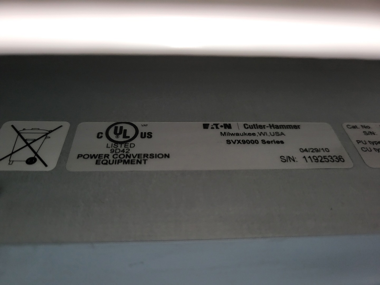 30 HP Eaton Cutler-Hammer, SVX030A1-5A4N1, VFD, 600 Volts, 3 phase, like new - Image 7